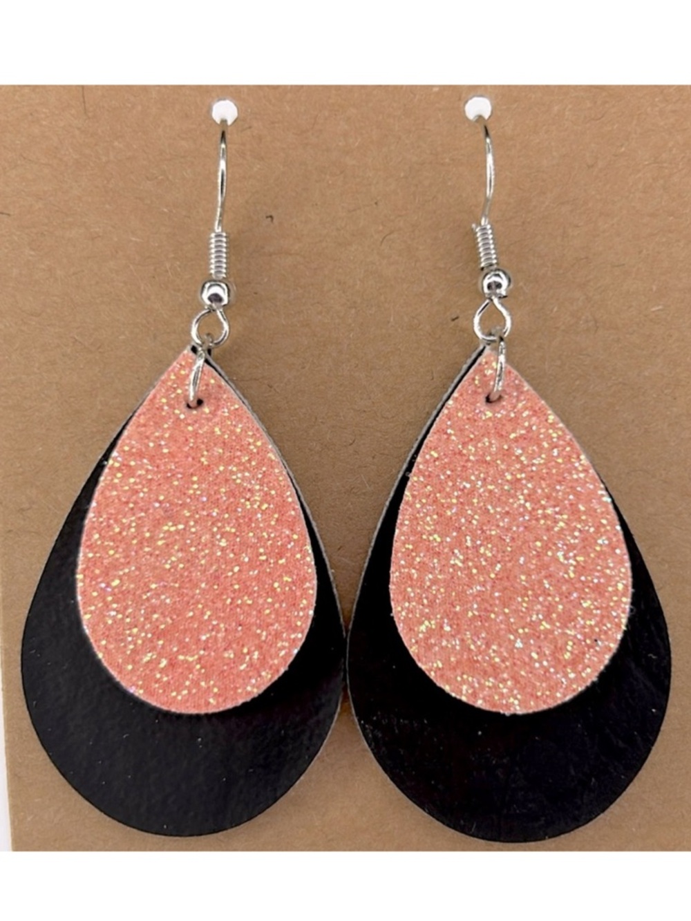 *LAST SET* Mini Faux Leather Teardrop Earrings Fashion Jewelry